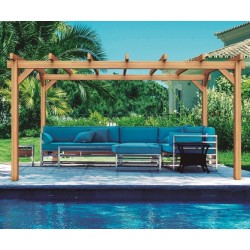 Freestanding solid wood pergola Valencia 500x400cm 20m2