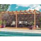 Pergola addossata in legno grezzo Palma 6x4m 24m2