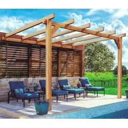 Andorra Pergola Appoggiata In Legno Grezzo 3x3m 9m2