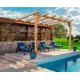 Pergola adossée en bois brut Andorra 3x3m 9m2