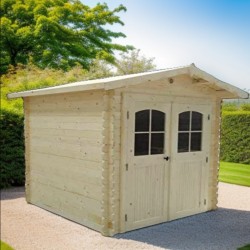 Garden Shed Loire Solid Wood 2x2m 4 m2 Habrita Log 28mm