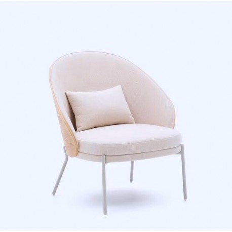 Beige Chenille Armchair and Beige Metal Legs Amy VeryForma