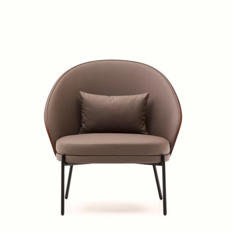 Fauteuil en Cuir synthétique marron et piètements métal noir Amy VeryForma