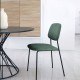 Set van 4 Linda VeryForma Green chenille metalen stoelen en kussen