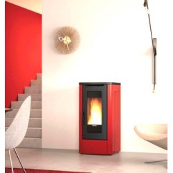 La Nordica Extraflame Dahiana VFS 10 kW Ventilated Pellet Stove Burgundy Red