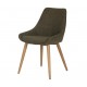 Set of 2 Dining Chairs Ari Khaki Fabric Dark Oak Base VeryForma