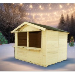 Sylva spruce wood merchant stall 3 x 2.4 m Habrita 7.2m2