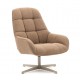 Aspe swivel armchair in light brown fabric and VeryForma metal