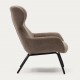 Lina armchair in light brown chenille fabric and VeryForma steel