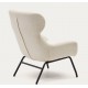 Lina armchair in white terry fabric and VeryForma steel