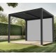 Pérgola bioclimática de alumínio 7,20m2 com persianas e cortina no lado de 3m Habrita