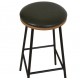 Set of 2 Marc VeryForma Black Imitation Leather Bar Stools and Metal Legs